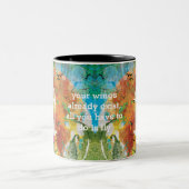 Waterverf vogels schilderen met geperzonaliseerd c tweekleurige koffiemok (Center)