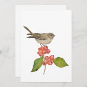 Waterverf vogels "Sylvia curruca" Feestdagenkaart (Voorkant / Achterkant)