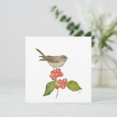 Waterverf vogels "Sylvia curruca" Feestdagenkaart (Staand voorkant)