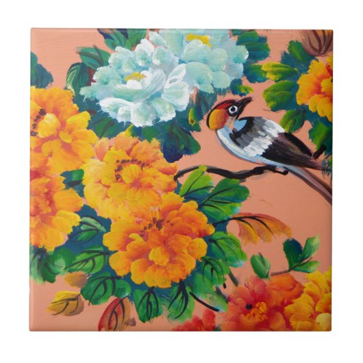 Waterverf vogels Tegeltje (Voorkant)