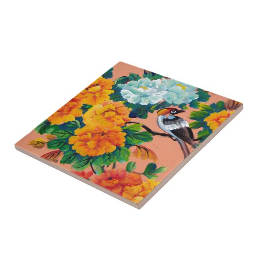  Waterverf vogels Tegeltje (Zijkant)