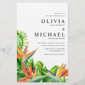 Waterverf Vogels van het Paradijs Huwelijksuitnodi (Voorkant)