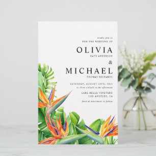 Waterverf Vogels van het Paradijs Huwelijksuitnodi