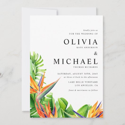 Waterverf Vogels van het Paradijs Tropische Bruilo Kaart (Voorkant)