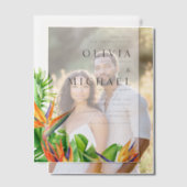 Waterverf Vogels van het Paradijs Tropische Bruilo Vellum Uitnodigingen (Offset (Koppel))