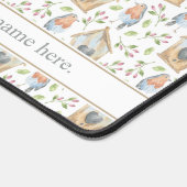 Waterverf Vogels & Vogelhuis Patroon Aangepaste te Bureaumat (Hoek)