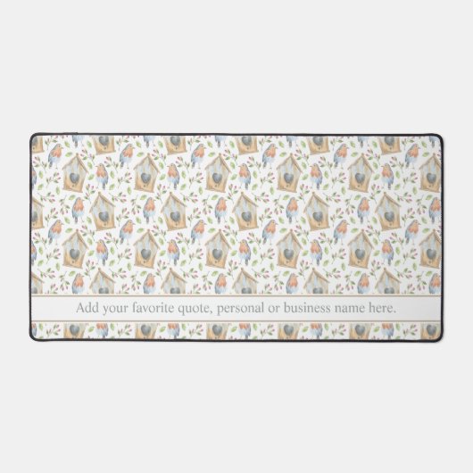 Waterverf Vogels & Vogelhuis Patroon Aangepaste te Bureaumat (Voorkant)