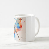 Waterverf vogelschilderende canvas Wall Art Blue B Koffiemok (Voorkant rechts)