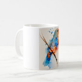 Waterverf vogelschilderende canvas Wall Art Blue B Koffiemok (Voorkant links)
