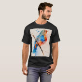 Waterverf vogelschilderende canvas Wall Art Blue B T-shirt (Voorkant volledig)