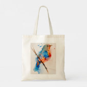 Waterverf vogelschilderende canvas Wall Art Blue B Tote Bag (Achterkant)