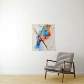 Waterverf vogelschilderende canvas Wall Art Blue B Wandkleed (In situ)