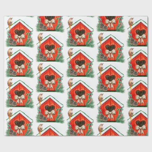 Waterverf vogelstand cadeaupapier (Vlak)