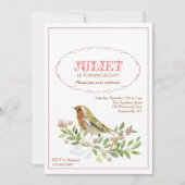 Waterverf Vogeluitnodiging Kaart (Voorkant)