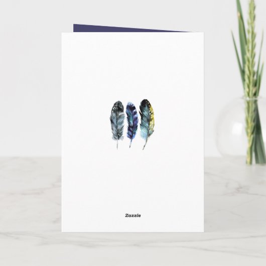 Waterverf Vogelvezel Veters Aangepaste Vaderdag Kaart (Achterkant)