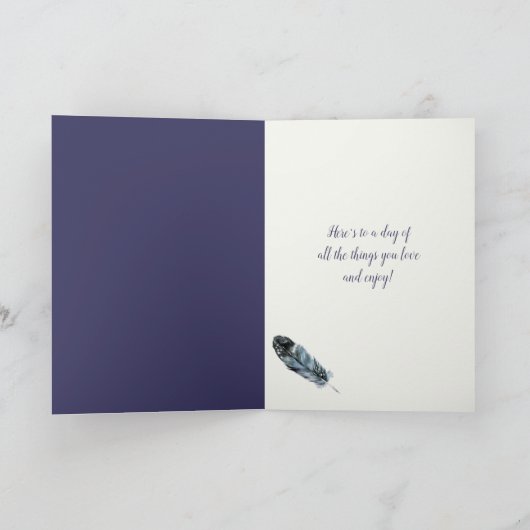 Waterverf Vogelvezel Veters Aangepaste Vaderdag Kaart (Binnen)