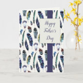 Waterverf Vogelvezel Veters Aangepaste Vaderdag Kaart (Gele Bloem)