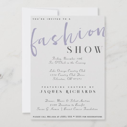 Waterverf Vogue Couture Mode Show Kaart (Achterkant)