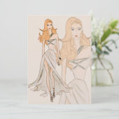 Waterverf Vogue Couture Mode Show Kaart (Staand voorkant)