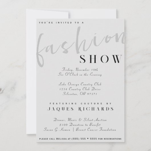 Waterverf Vogue Couture Mode Show Kaart (Achterkant)