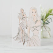 Waterverf Vogue Couture Mode Show Kaart (Staand voorkant)