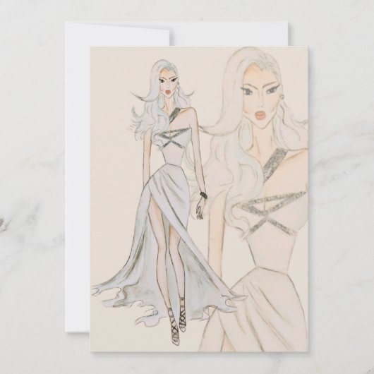 Waterverf Vogue Couture Mode Show Kaart (Voorkant)