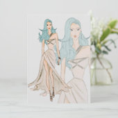 Waterverf Vogue Couture Mode Show Kaart (Staand voorkant)