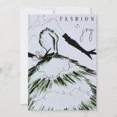 Waterverf Vogue Mode Model Kerst Feestdagenkaart (Voorkant)