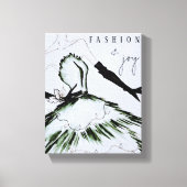 Waterverf Vogue Mode Model Vakantie Canvas Afdruk (Voorkant)