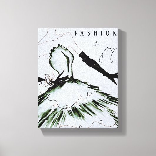 Waterverf Vogue Mode Model Vakantie Canvas Afdruk (Voorkant)