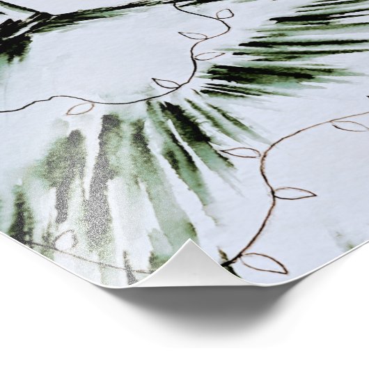 Waterverf Vogue Mode Model Vakantie Foto Afdruk (Hoek)