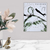 Waterverf Vogue Mode Model Vakantie Foto Afdruk