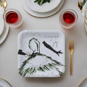 Waterverf Vogue Mode Model Vakantie Papieren Bordje