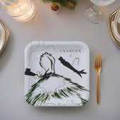 Waterverf Vogue Mode Model Vakantie Papieren Bordje