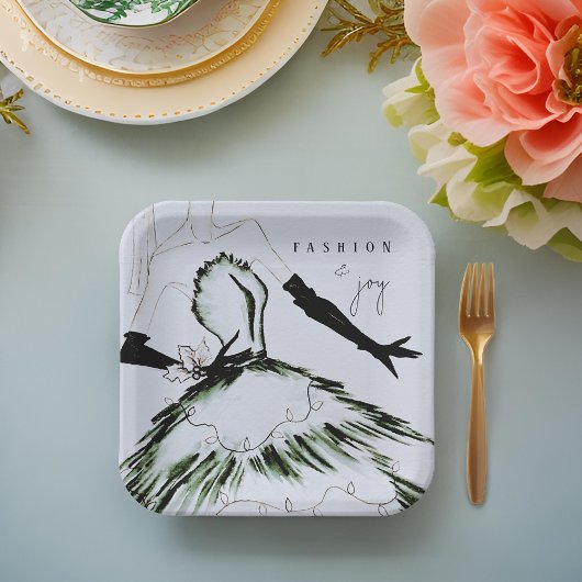 Waterverf Vogue Mode Model Vakantie Papieren Bordje
