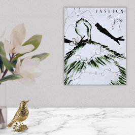 Waterverf Vogue Mode Model Vakantie Poster