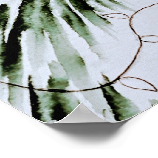 Waterverf Vogue Mode Model Vakantie Poster (Hoek)