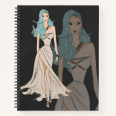 Waterverf Vogue Mode Modelillustratie Notitieboek (Voorkant)