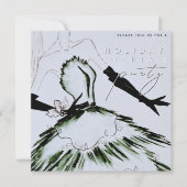 Waterverf Vogue Mode Vakantie Cocktail Party Kaart (Voorkant)