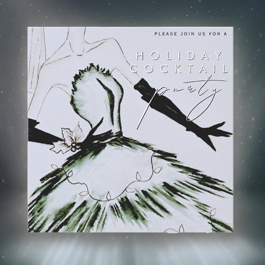 Waterverf Vogue Mode Vakantie Cocktail Party Kaart