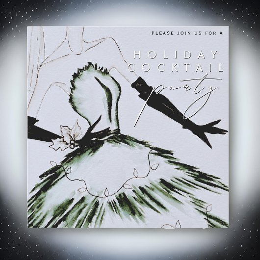 Waterverf Vogue Mode Vakantie Cocktail Party Kaart