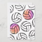 Waterverf Voleyball Verjaardagsuitnodiging Kaart (Achterkant)