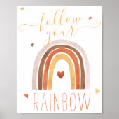  Waterverf Volg uw regenboog Poster (Voorkant)