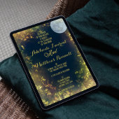 Waterverf Volle Maan Celestial Bruiloft: Blauw & G Kaart