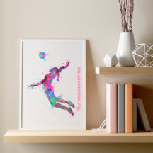 Waterverf volleybalspeler sms