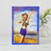  Waterverf Volwassenen Strandfeest Uitnodiging (Staand voorkant)