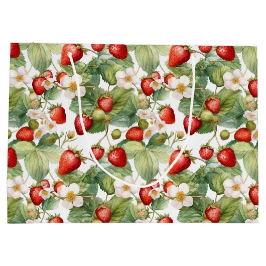 Waterverf voor aardbeien in Cute Strawberries Groot Cadeauzakje (Achterkant)