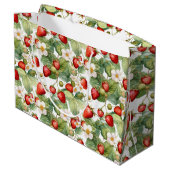 Waterverf voor aardbeien in Cute Strawberries Groot Cadeauzakje (Achterkant Gekanteld)