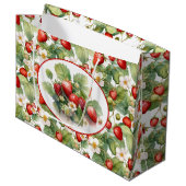 Waterverf voor aardbeien in Cute Strawberries Groot Cadeauzakje (Voorkant Gekanteld)