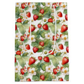 Waterverf voor aardbeien in Cute Strawberries Medium Cadeauzakje (Achterkant)